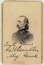 General George Armstrong Carte la Visite -  1863  on Canvas 8x11 - Autographed picture