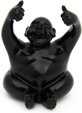Elegant Ebony Little Syd Laughing Thumbs-Up Buddha-Like Statue Figurine, Inspira picture
