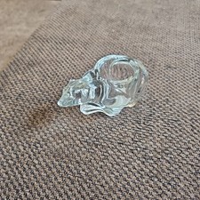 NEW Vtg Indiana Glass#6404 Crystal Polar Bear Figurine Votive Holder 5.5x2.75