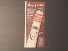 1948 DR. WEST'S MIRACLE TOOTH PASTE  A Package of Smiles vintage art print ad picture