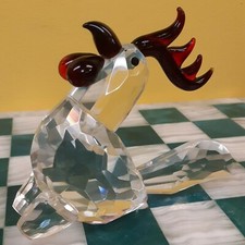 Glass Crystal Rooster Figurine 3.5