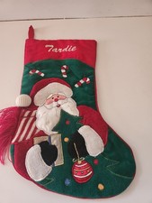 VTG Lillian Vernon Christmas Stocking Santa Ornaments W/ Name  picture