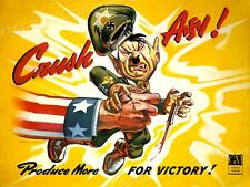 Crush Axi - Produce More for Victory - WWII Propaganda Poster - 18x24 picture