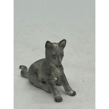 Vintage MM Pewter Baby Fox Dog Miniature Figurine picture
