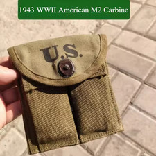 GENUINE ORIGINAL WWII US ARMY M1 M2 CARBINE CANVAS MAGAZINE POUCH Hi-Q1943 picture