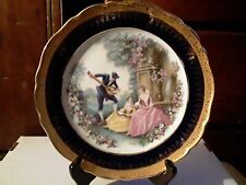 Limoges Blue/Gold Veritable Porcelain d'art Rimmed Bowl/Plate Victorian picture
