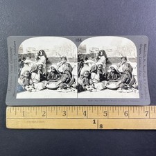 Children's Feast Jerusalem Palestine Stereoview Keystone View Co. 1890s Curved picture