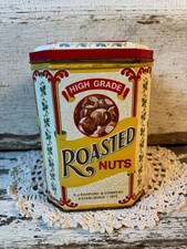 Vintage 1982 Radford’s Roasted Nuts Tin Case Mfg England Hinged Lid picture