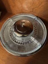 Vintage Kromex Lazy Susan Chrome Tray with 5 Glass Inserts No Chips Or Scratches picture
