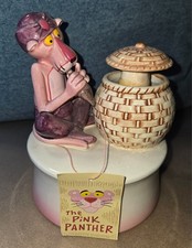 1981 Royal Orleans Pink Panther Ceramic Music Box Working Original Tag picture