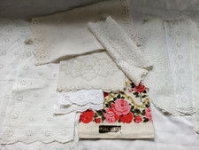 Lot 14 Vintage Linens & Embroidered Table Runners Doilies Tea Towel Eyelet picture