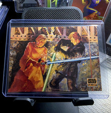 Topps 1995 Star Wars Galaxy Base Set #314 The Novels Luke vs Luuke Card picture