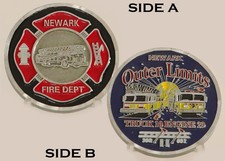 Newark Fire Dept Outer Limits Truck 10 Engine 29 Challenge Coin 4#B picture