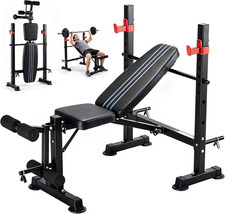 Weight Bench, Bench Press Set, Adjustable Strength Training Bench, Home Gym picture