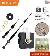 Sleek Black Wall Clock Kit with High Torque Long Shaft and 12-inch Spade Hands picture