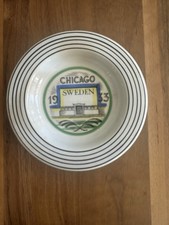 RARE vintage 1933 Chicago World's Fair Sweden Pavilion small plate picture