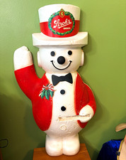 Vintage Stroh's Beer Christmas Styrofoam Snowman Advertising Store Display 26”  picture