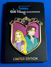 Disney WDI Rapunzel & Flynn Couples Crest  LE 250 Jeweled Pin Tangled  KK1 picture