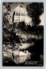 RPPC Wilmette IN Baha'i House Worship Reflection Indiana Vintage Postcard picture