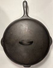 Vintage Unmarked Wagner Griswold 14”  #12 Skillet & Griswold no.472 Low Dome Lid picture