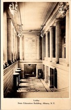 RPPC Albany NY State Education Building Lobby Vintage Postcard 4P24-30 picture