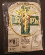 Vintage New Old Stock Car Plate Topper - Registered Pharmacist picture