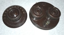VINTAGE ATWATER KENT 20's RADIO PARTS DUAL DIAL ISLAND WITH SWITCH,LARGE DIAL picture