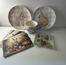 VTG Inspired Easter Decor Plates Trinket Dish Prints Coffee Mug Etc picture