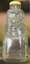 1950s Camden Ark. Grapette Family Beverage Syrup Glass Clown Bank Jar w/Slit Lid picture