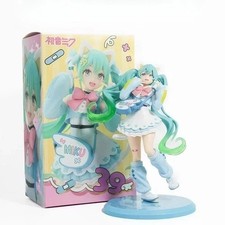 18CM Hatsune Miku Cat Eat Ver PVC Anime Figure Collectible Model Statue Toy Gift picture