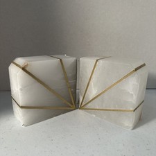 West Elm Handcrafted Stunning Brass and Marble Inlay 4