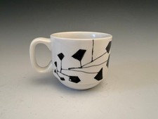 Mobiles on White Ceramic Cup Hand Painted Mobile Art Refired Process 1/1 picture