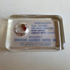 Vintage Glass Paperweight Dice Mirror Downtown Alignment Los Angeles California picture
