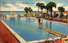 Vintage Ponte Vedra Bath Club Pool Postcard, Ponte Vedra Beach FL picture