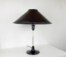 Vintage 1980s ingo maurer plexola table lamp, black lacquered metal picture