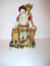 VTG STAFFORDSHIRE? FIGURINE STATUE  ISSAC VAN AMBURGH ANIMAL TAMER LION TIGER picture