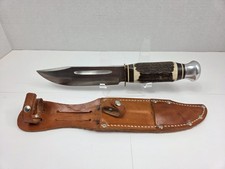Vintage Pre 1965 Carl Schlieper Solingen Germany Hunting Bowie Knife W/ Sheath picture