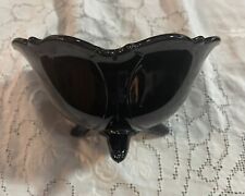 Vintage Black Amethyst Three-Footed Bowl. picture