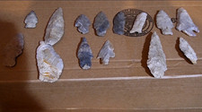 Native American US Lot of Flint Knapped Stone Arrowhead Points picture