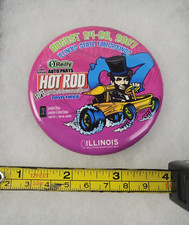 Vintage 2007 Illinois State Fairgrounds Hot Rod Super Nationals Pinback Button picture
