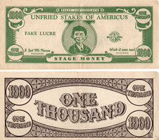 1960s MAD Magazine $1000 Dollar Fake Stage Money Bill with Alfred E. Neuman picture