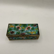 BEAUTIFUL CHINESE HAND MADE BRASS ENAMEL CLOISONNE TRINKET SNUFF BOX picture