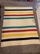 Rare Hudson’s Bay Point Blanket 82x64 VINTAGE 3 1/2 Point 100% Wool England picture
