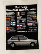 1980 Ford Fiesta 3 Door Sport  Print Ad Wundercar Seven Flag Salute picture