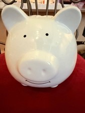 tiny ideas Ceramic Piggy Bank light blue never used picture
