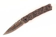 Mcusta Seki Japan MC-33 25th Anniversary Bamboo Black CF Folding Pocket Knife picture