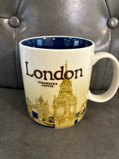 Starbucks London City Mug 16 fl oz 2011 Coffee & Tea White Blue Beige picture