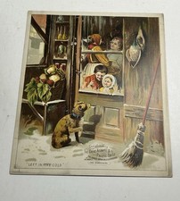 Great Atlantic Pacific Tea Co Large Trade Card Dog Left In Cold Children Watchin picture