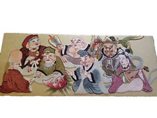 Japanese 7 Lucky Gods large embroidered picture 37 X 14.5 Excellent Matsubato picture