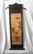 Vintage Traditional Chinese Hanging Wall Scroll(White-Headed Bird on Red Autumn) picture